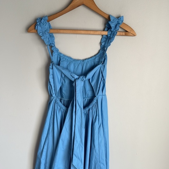 NEW Abercrombie & Fitch poplin bow back ruffle strap maxi dress XS - Picture 9 of 14